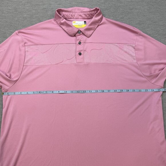 Nicklaus Mens Pink Hibiscus Pattern Golf Polo Shirt Short Sleeve Collared 2XL - Picture 7 of 10